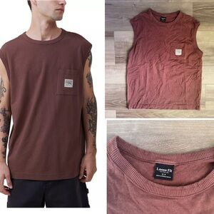 COTTON ON Men's Western Muscle Sleeveless Tank Top Brown